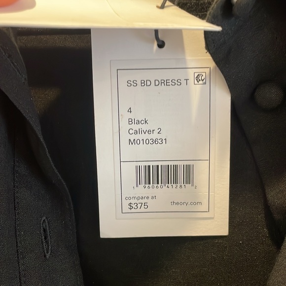 NWT Theory Black Mini Dress - Picture 2 of 3